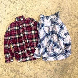 Two American Eagle Flannels- Women
